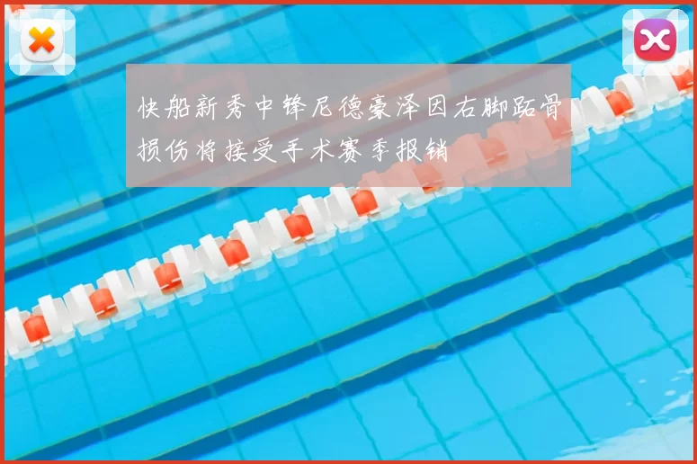 快船新秀中锋尼德豪泽因右脚跖骨损伤将接受手术赛季报销